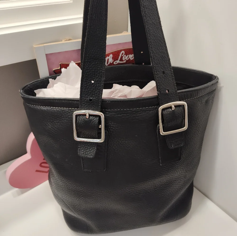 🖤Rare Vintage 90's Coach Hamilton Milbrook Pebbled Leather Shoulder Tote #9600 - Picture 7 of 16